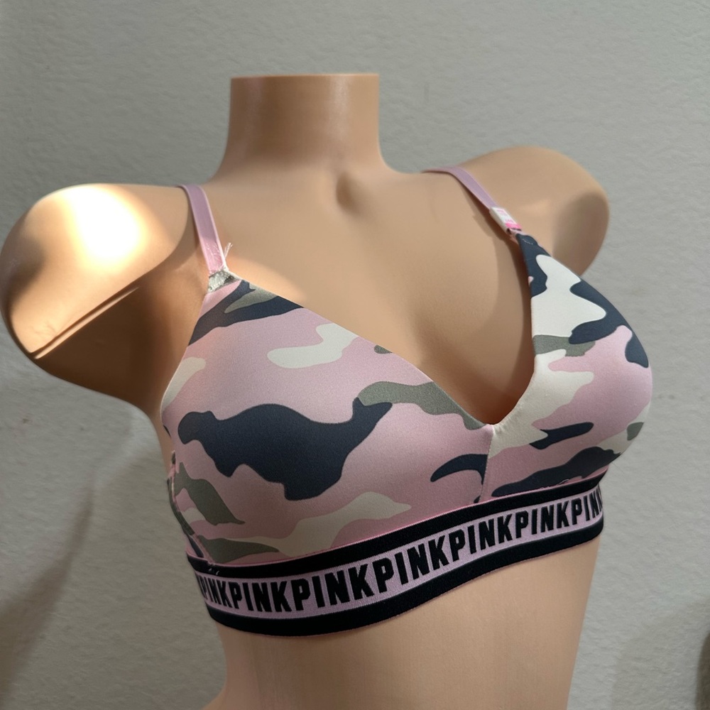 Pink Victoria’s Secret Camo Bra 34B